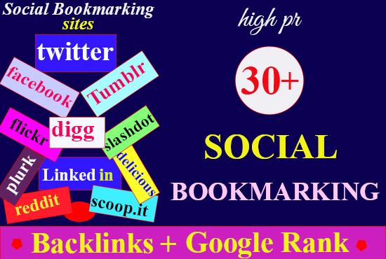 Provide worldwide best 30 + high quality Social Bookm...