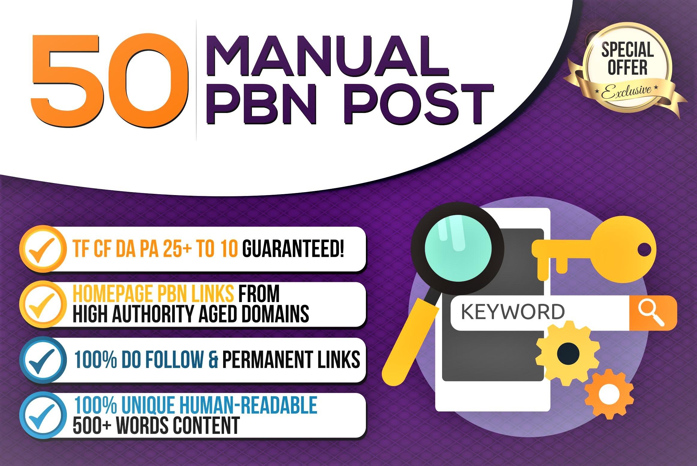 Build 50 DA70 TO DA30 Age Domain PBNs With High PA/CF...