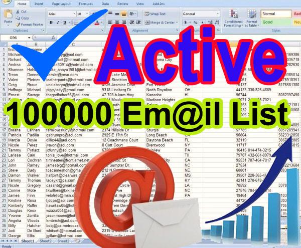 I will provide 100000 Active verifyed Email list