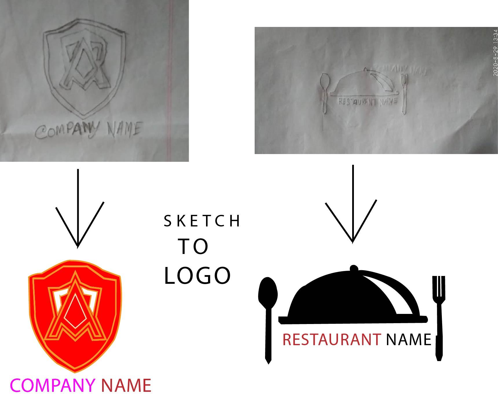 I will create professional logo from sketch or withou...