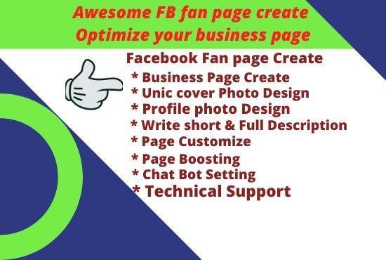 I Will make Facebook business page with fulfillment r...