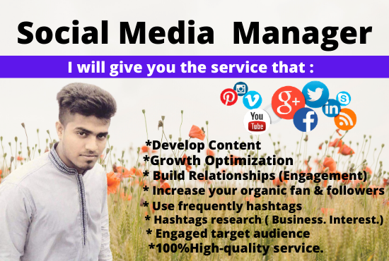 I want to be Your Social Media and Business Page Mana...