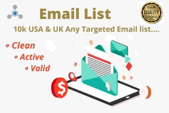I will collect 10k USA & UK Targeted Verified ema...