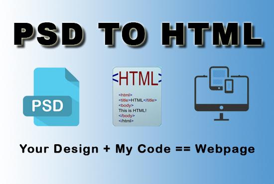 convert psd to html or image to html responsive websi...