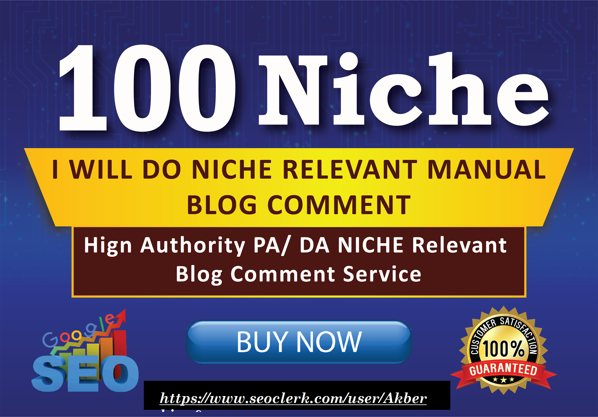 I will do 100 niche relevant blog comment backlinks l...