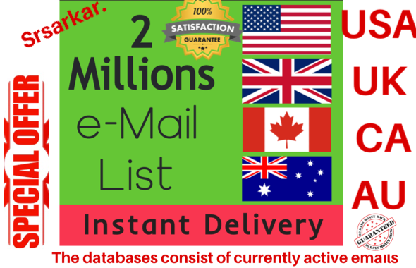 give 2 million USA UK canada australia consumer email...
