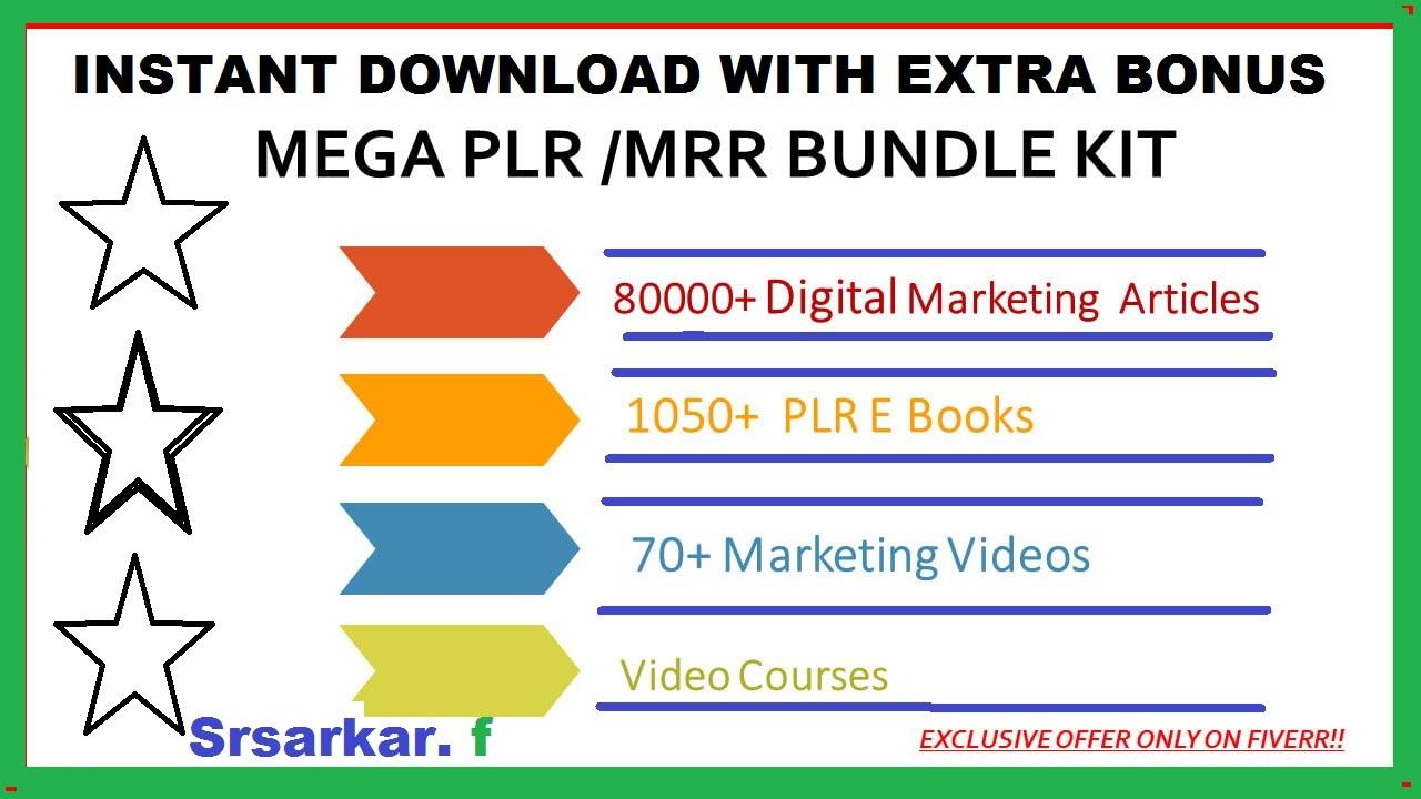 give 80k digital marketing plr articles 1050 ebooks 7...