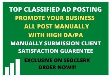 I will do 20 manually ad posting on top rank rated cl...
