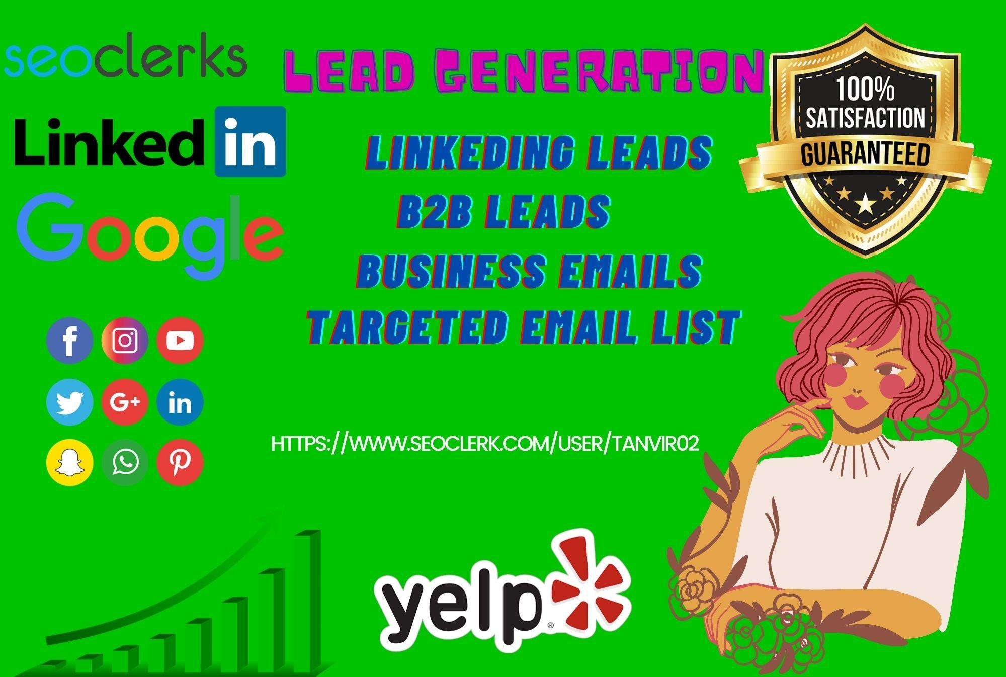 I will provide, business emails, targeted email gene...