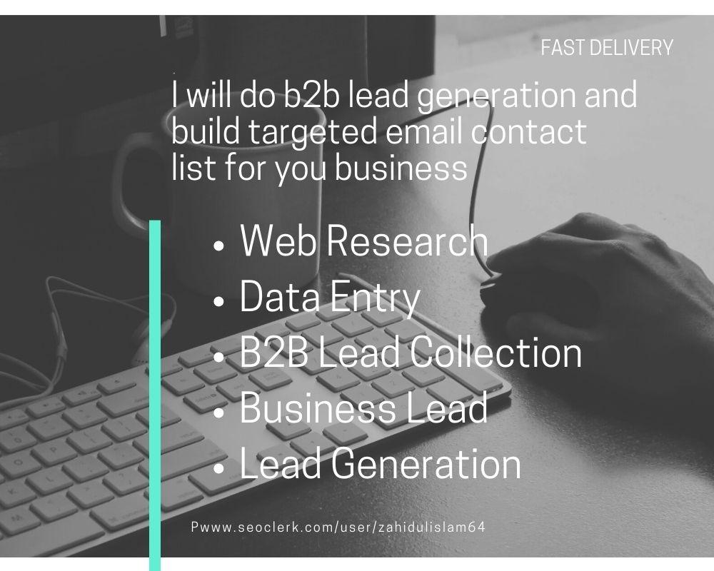 I will do b2b lead generation and build targeted emai...