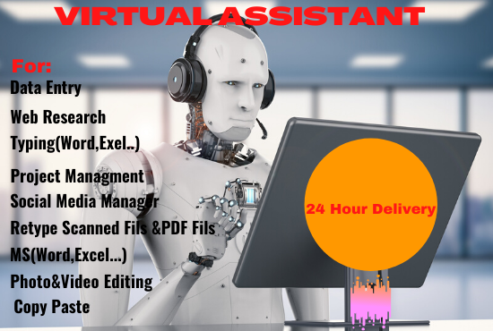 I will be your virtual assistant for, social media m...