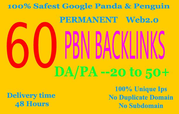 Build 60+ Backlink, web 2.0 and Dofollow with high D...