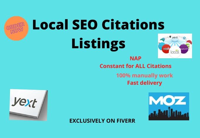 I will give you 10 live local SEO citations listings ...