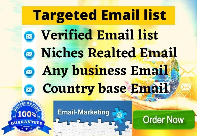I will collect Niche Targeted 1000 verified bulk Emai...