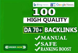 I will build 100 unique domain SEO backlinks DA70 to ...