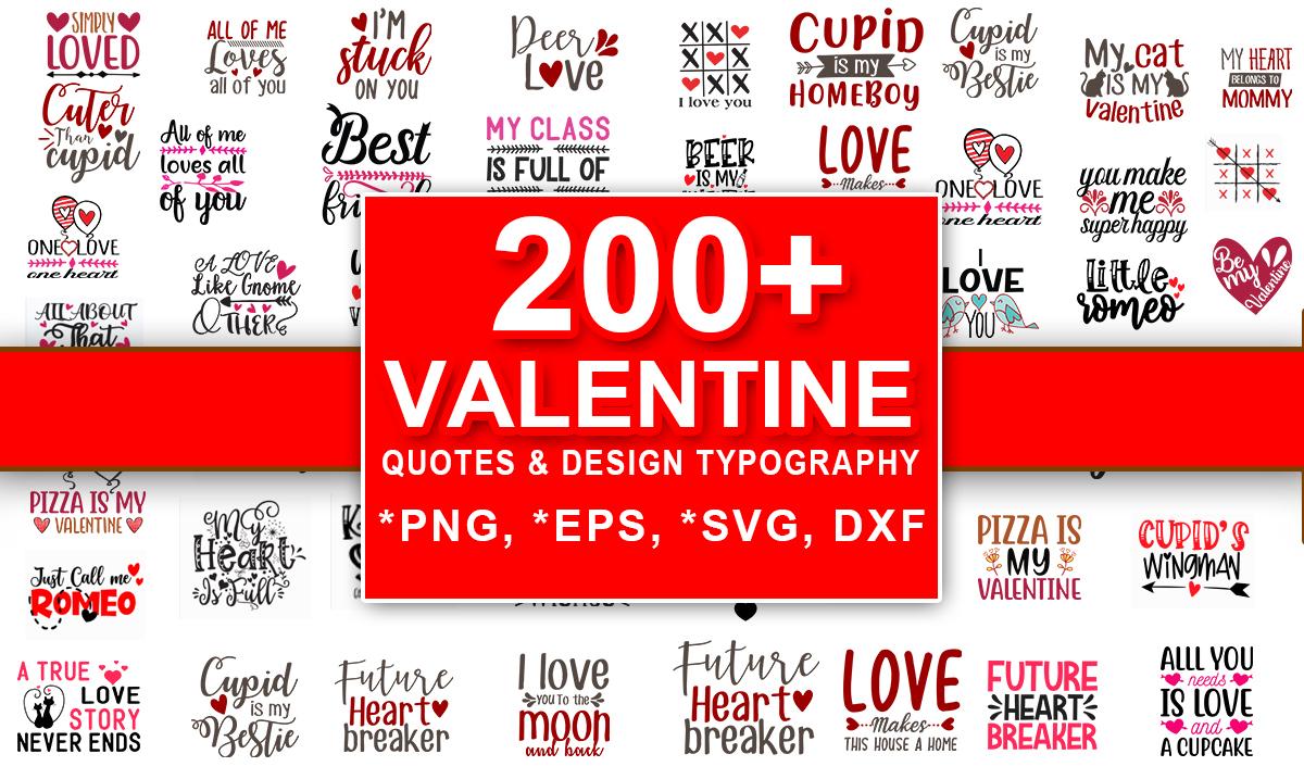 deliver 200 valentine quotes t shirt design typograph...