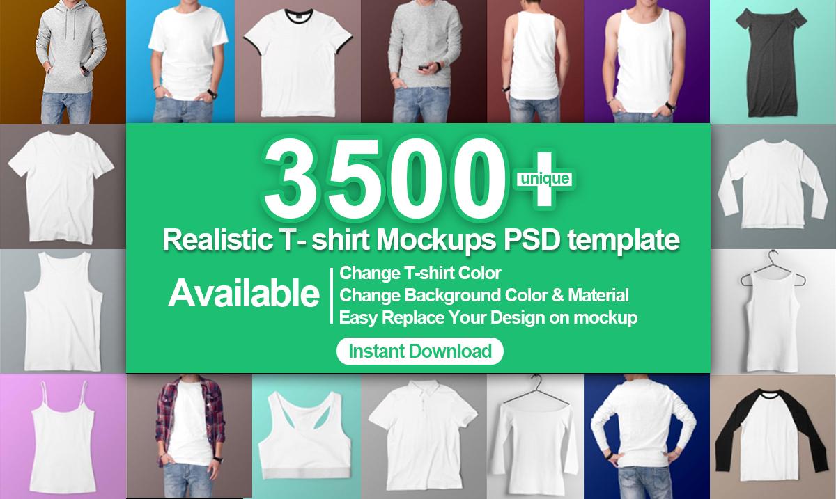Deliver 3500 T-shirt Mockups PSD Download Mockup Tshi...