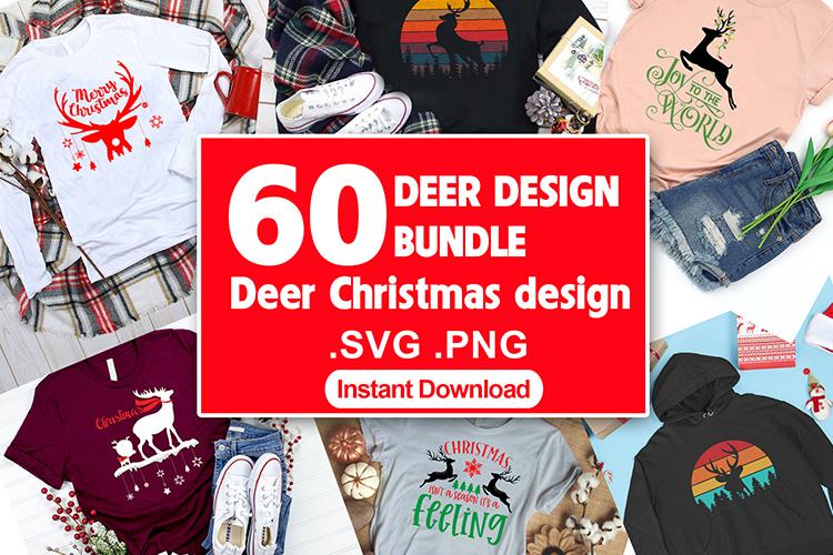 60 Deer Christmas T shirt Design by Vector Bundle