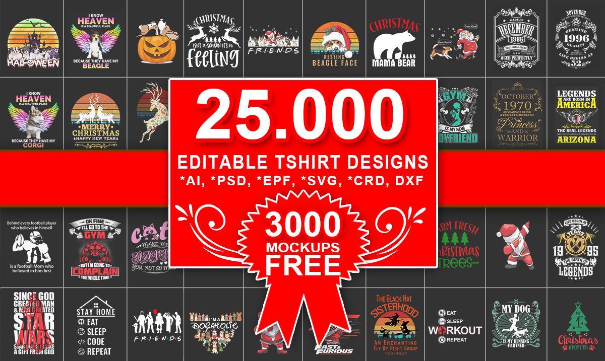25k Tshirt Design Collection master Vector Template