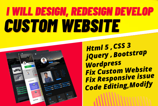design, redesign develop a custom website