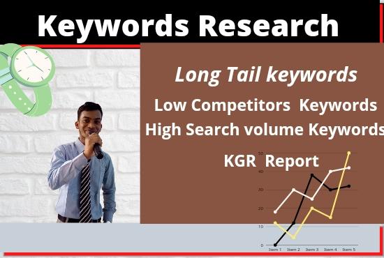 I will do best keyword research and kgr report that a...