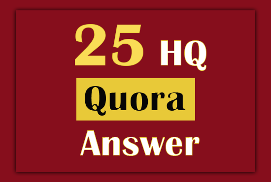 Promote Your Website with 25 HQ Quora Answer and Back...
