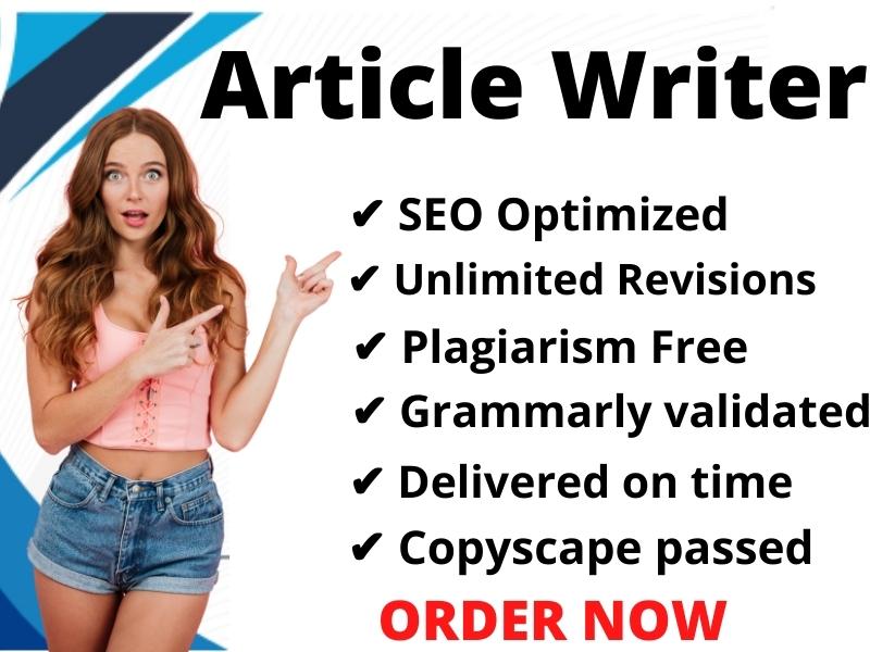 I will be Your SEO website content writer Article and...