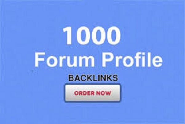 Provide 1000 forum profiles backlinks for your websit...