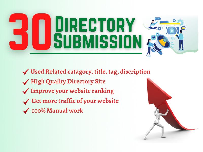 Provide 30 Directory Submission on High Authority Sit...