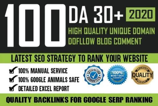 I will manually do 100 unique domain blog comments wi...