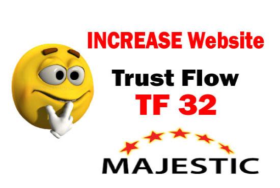 i'll increase majestic tf 30 plus guaranteed in 7 day...