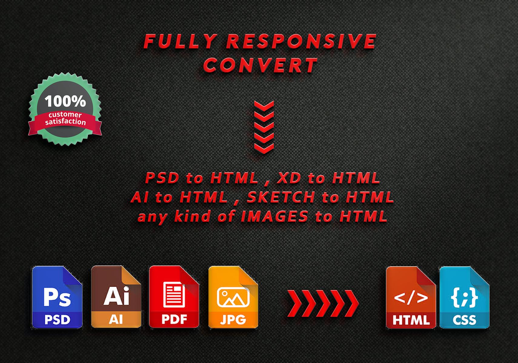 I will design fully responsive website form psd to ht...