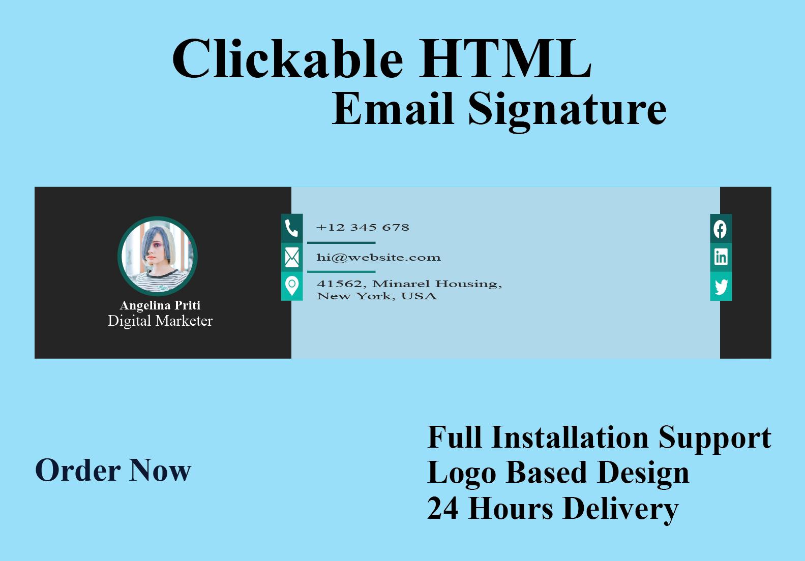 I will create html email signature or clickable email...