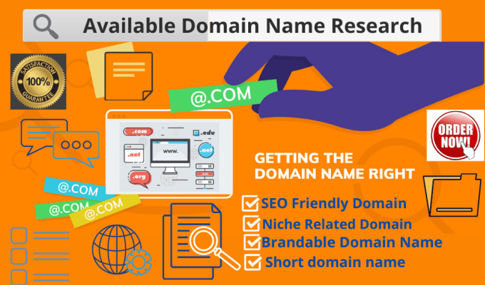 I will research available domain name for your busine...