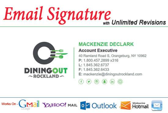 I will create clickable HTML email signature and Desi...