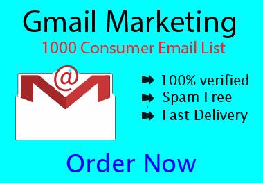 I will provide you fully verified 1000 consumer Email...