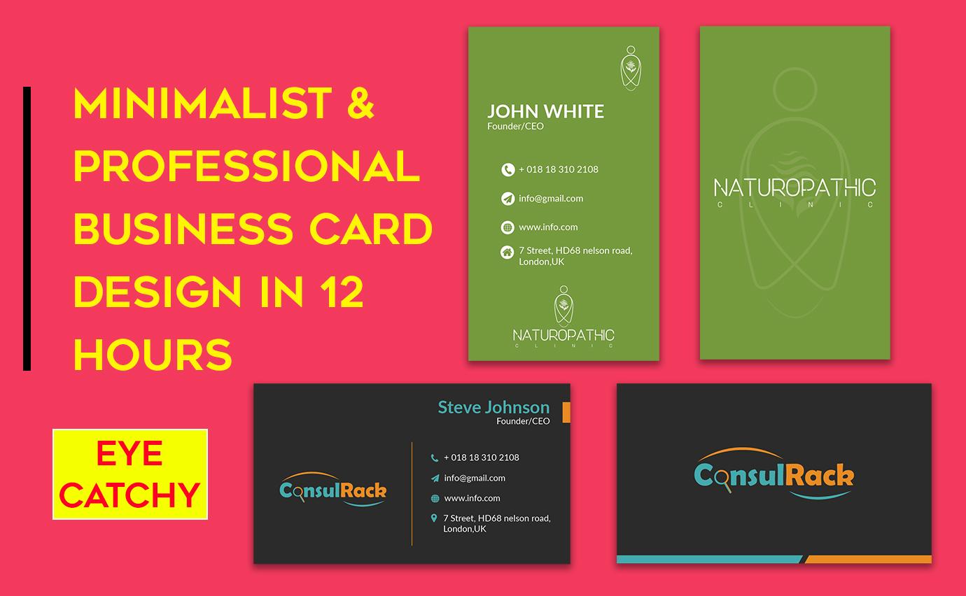 I will design minimalist and professional business ca...