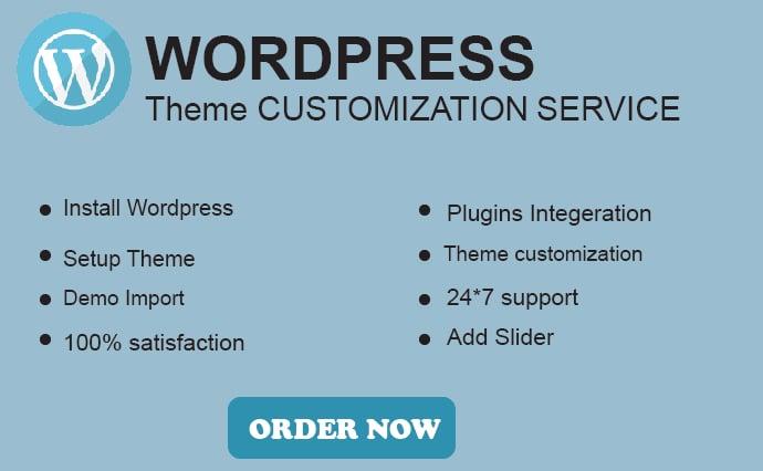 I will install WordPress setup theme and do customize...