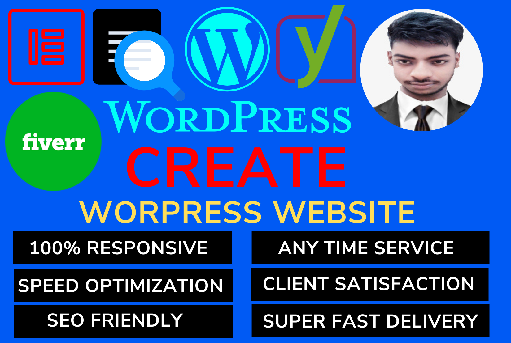 Build responsive wordpress website with customization