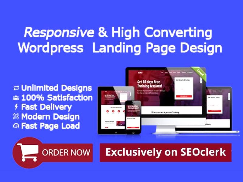I will create a modern WordPress landing page, WordP...