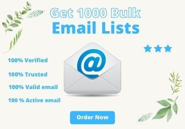 Verified, spam-free 1000+ valid bulk consumer email