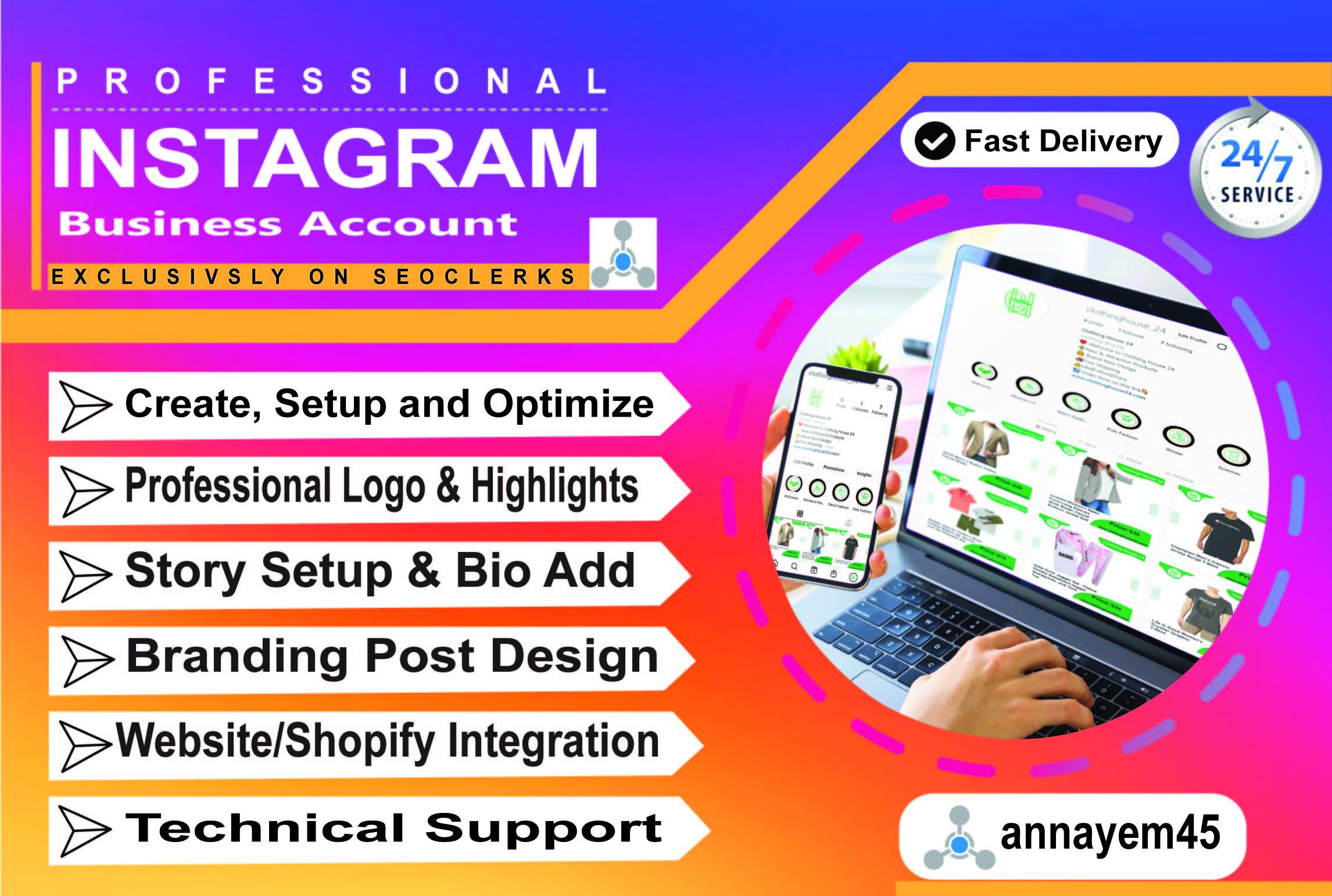 I will setup your professional instagram business acc...