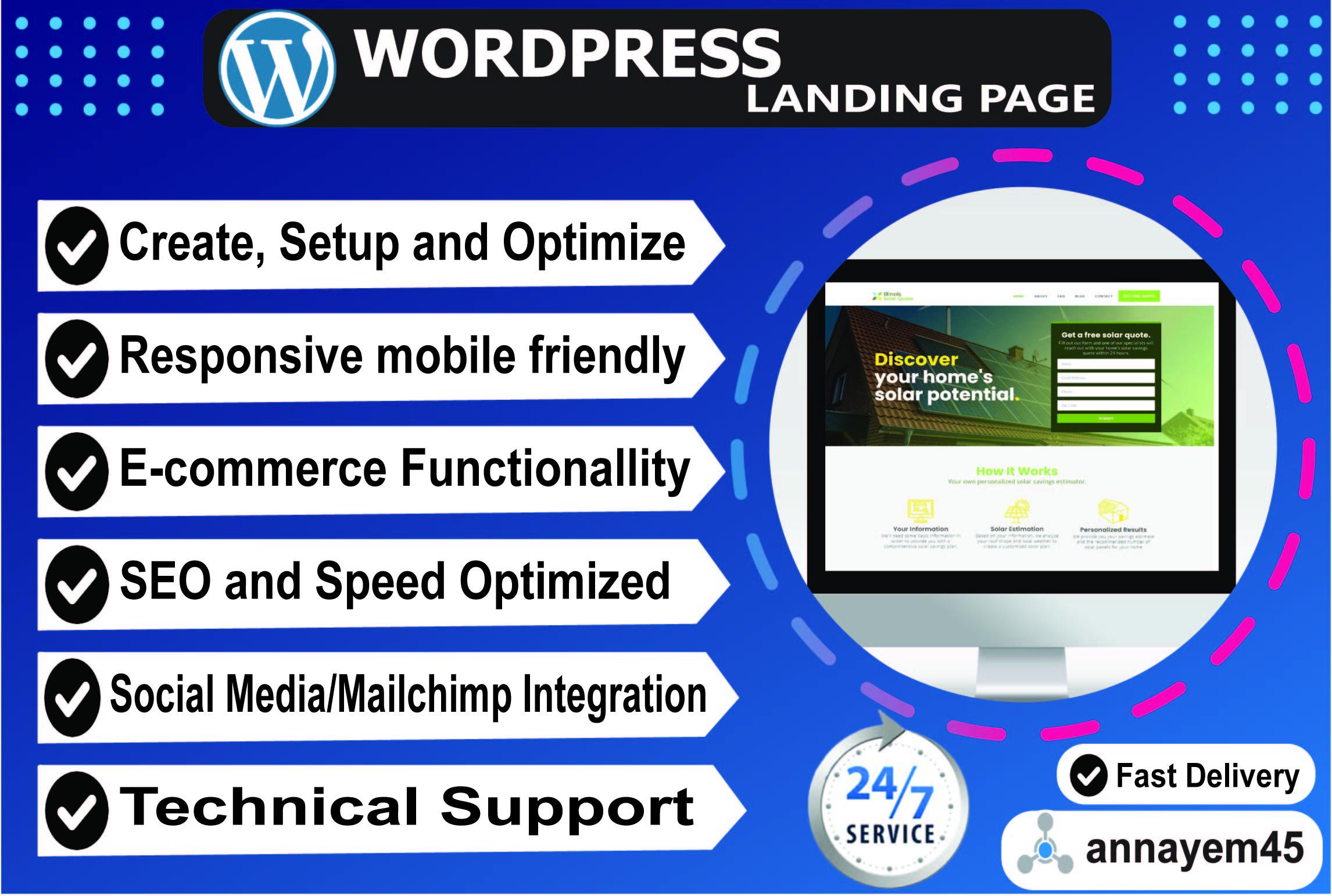 I will design wordpress landing page or elementor lan...