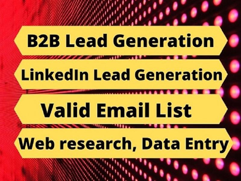 I will do B2B Lead Generation, web research, Data e...