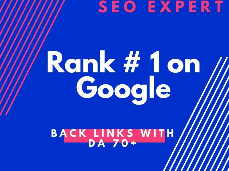 Back links with DA 70+ Site. High value Backlinks wit...