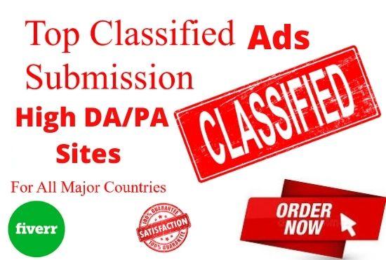 I will publish your ads in top classified ads posting...