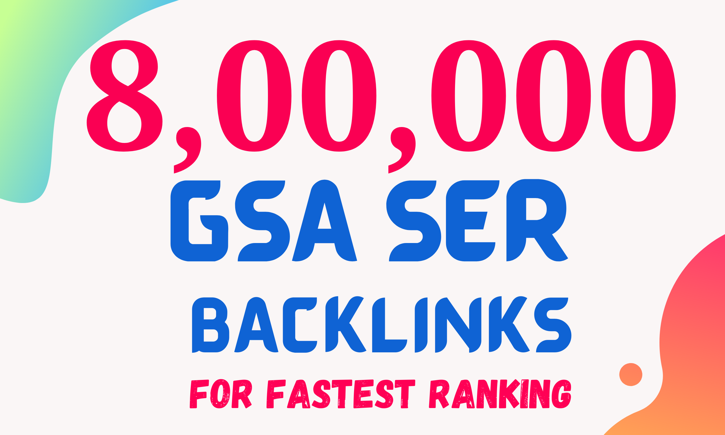 I will Create 8000k High Quality GSA SER Backlinks an...