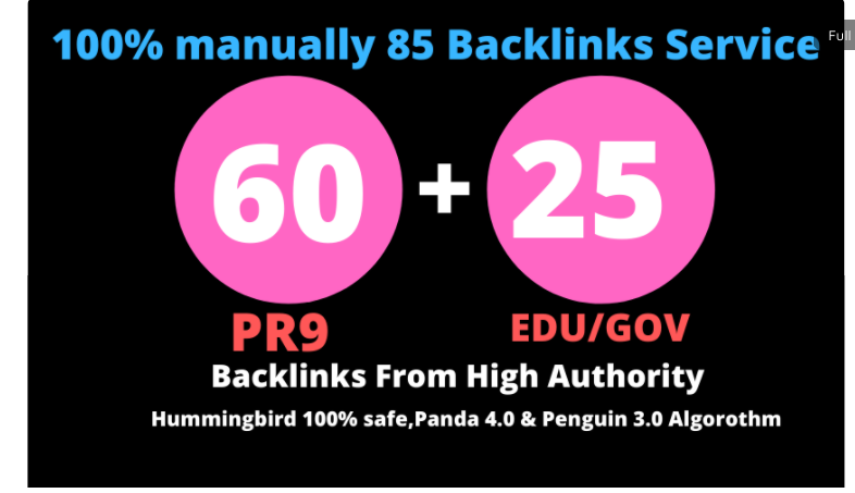 I will manually do 61 PR9 + 25 EDU/GOV Safe SEO High ...