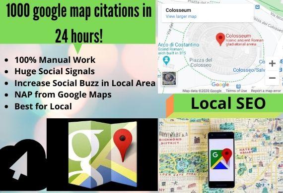I will do 1000 google map citations in 24 hours for l...