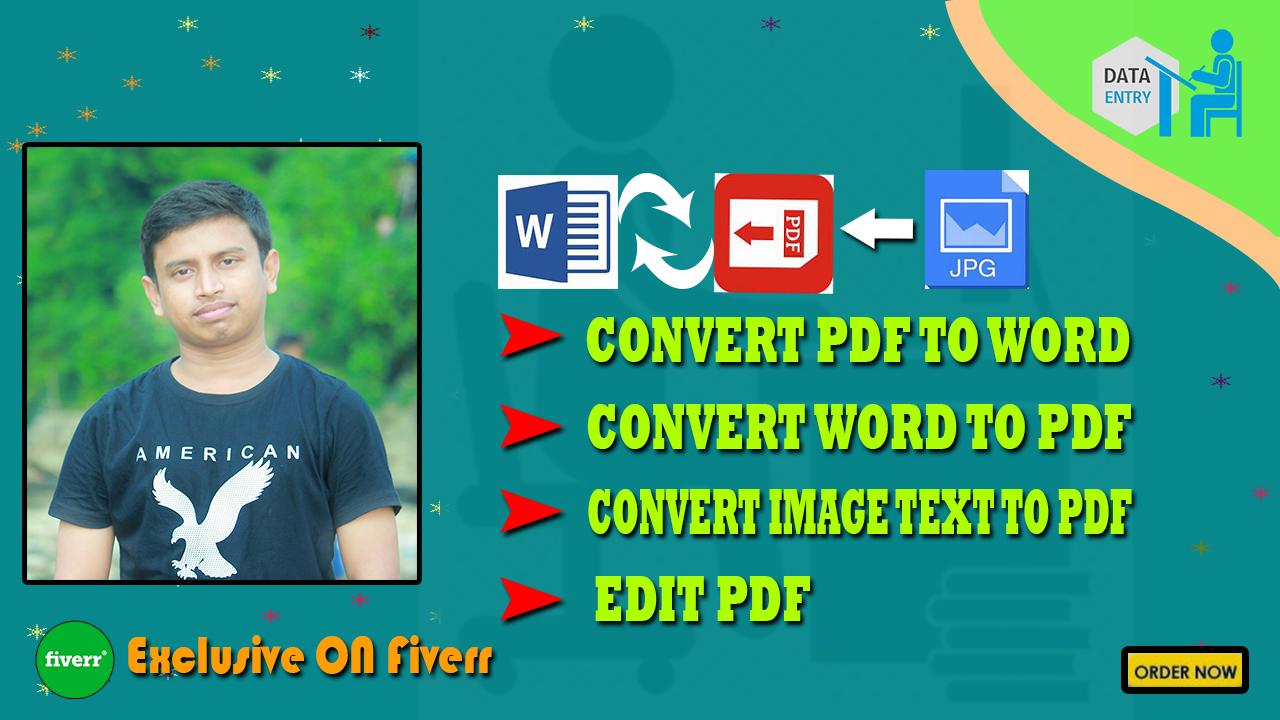 I will convert pdf to word or word to pdf format